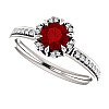 Gold Ring with Ruby and Diamonds 121997RbDi