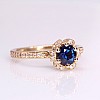 Engagement Ring i121997SfDi in Gold with Sapphire and Diamonds