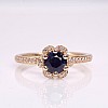 Engagement Ring i121997SfDi in Gold with Sapphire and Diamonds