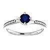 Gold Ring with Sapphire and Diamonds 122358SfDi