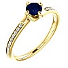 Gold Ring with Sapphire and Diamonds 122358SfDi