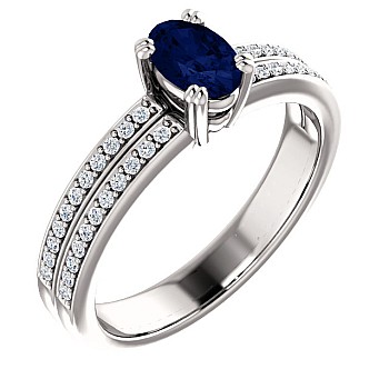 Engagement ring i122376SfODi in Gold with Sapphire and Diamonds