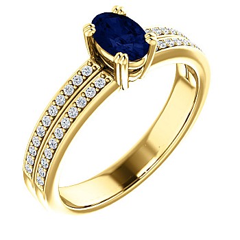 Engagement ring i122376SfODi in Gold with Sapphire and Diamonds