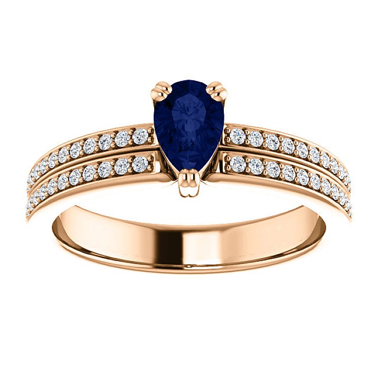 Engagement ring in i122376SfPaDi Gold with Sapphire and Diamonds