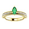 Gold engagement ring with Emerald and Diamonds 122474SmMaDi