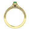 Gold engagement ring with Emerald and Diamonds 122474SmMaDi