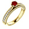 Gold Engagement Ring with Ruby and Diamonds 122474RbDi