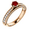 Gold Engagement Ring with Ruby and Diamonds 122474RbDi