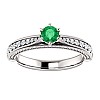 Gold engagement ring with Emerald and Diamonds 122474SmDi