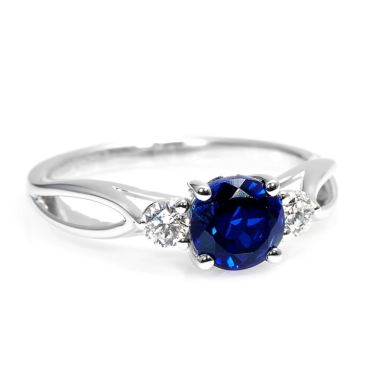 Engagement ring i122513SfDi in Gold with Sapphire and Diamonds