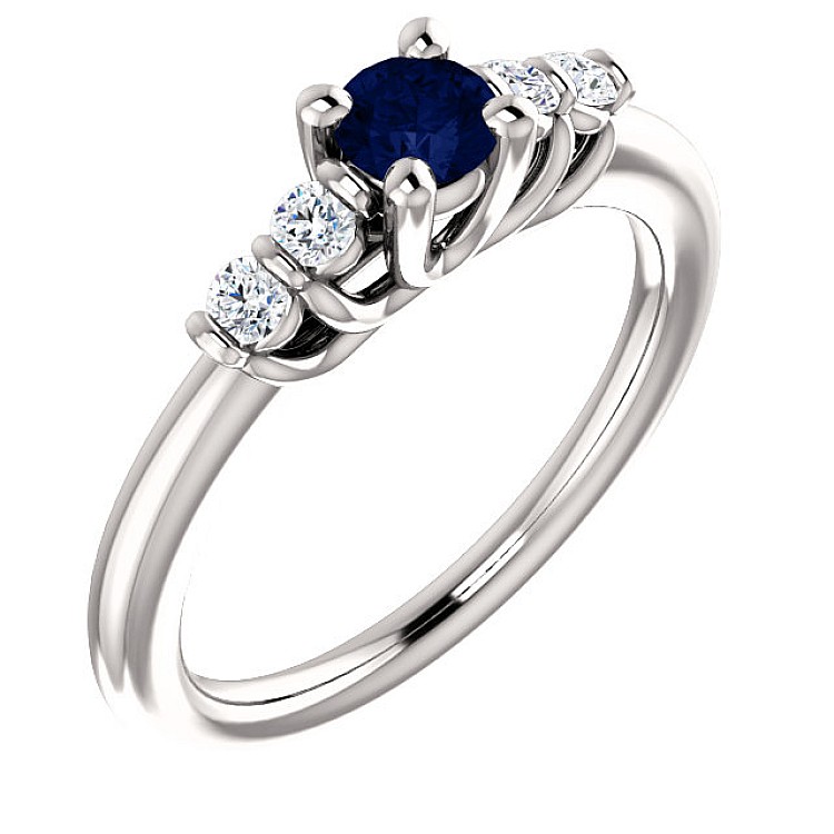 Engagement Ring i122543SfDi in Gold with Sapphire and Diamonds