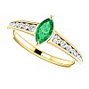 Gold Ring with Marquise Emerald and Diamonds 122866SmMDi