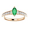 Gold Ring with Marquise Emerald and Diamonds 122866SmMDi