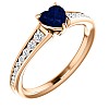 Engagement Ring i122866SfHDi in Gold with Heart Sapphire and Diamonds