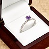 Gold- oder Platinring mit Amethyst und Diamanten i1869AmDi