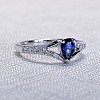 Gold Engagement Ring i533SfPaDi with Tear Sapphire and Diamonds