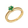 Engagement Ring i539SmDi in Gold with Emerald and Diamonds