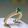 Engagement Ring i539SmDi in Gold with Emerald and Diamonds