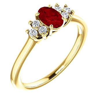 Engagement Ring i71604RboDi in Gold with Ruby and Diamonds