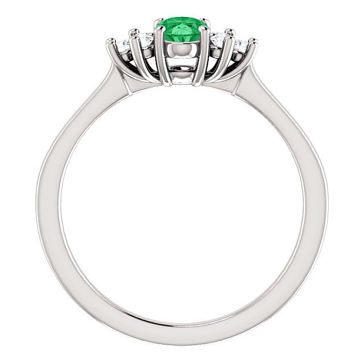 Engagement Ring i71604SmODi in Gold with Emerald and Diamonds