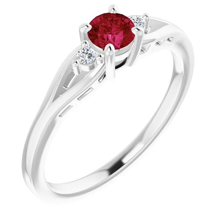 Engagement ring i71843RbDi in Gold with Ruby and Diamonds