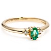 Gift Ring i020SmODi in Gold with Emerald and Diamonds