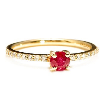 14k Yellow Gold Engagement Ring with Ruby and Diamonds i1221908RbDi