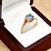 Gift Ring i2705 in Gold with Cushion Topaz, Rubies and Diamonds