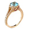 Gift Ring i2705 in Gold with Cushion Topaz, Rubies and Diamonds