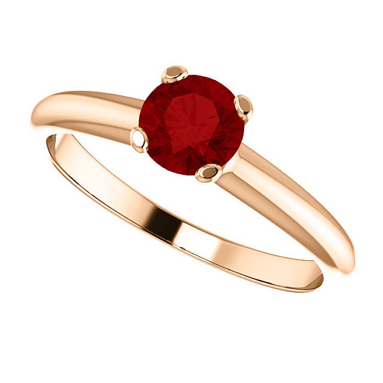 Gold engagement ring with ruby 122005Rb