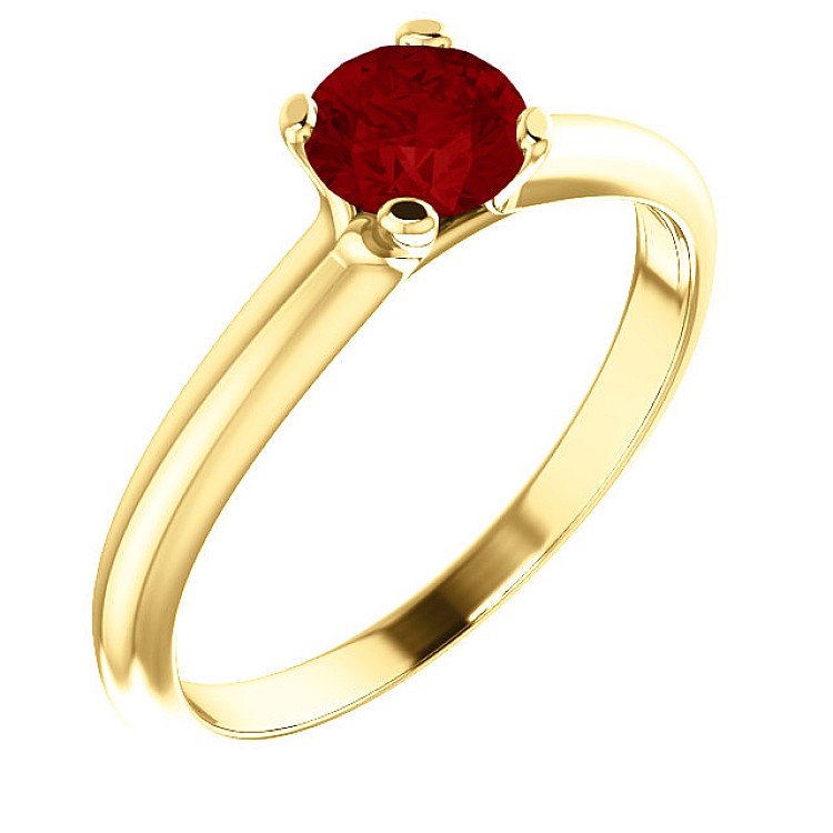 Gold engagement ring with ruby 122005Rb