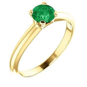 Gold engagement ring with Emerald 122005Sm