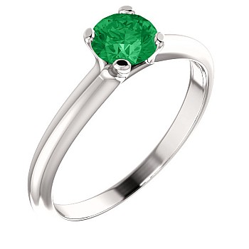 Gold engagement ring with Emerald 122005Sm