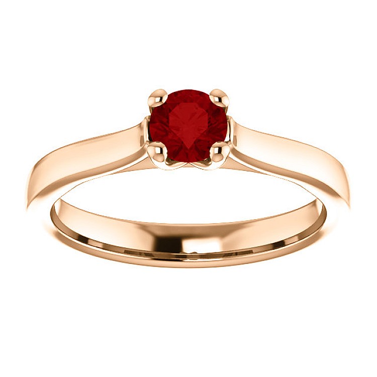 Gold engagement ring with ruby 122100Rb