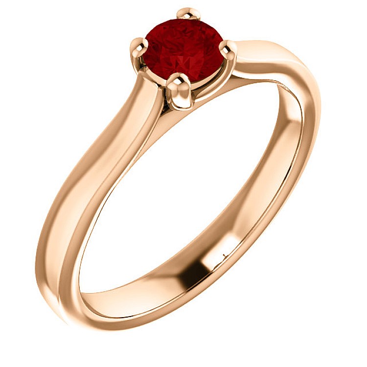 Gold engagement ring with ruby 122100Rb