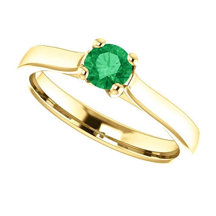 Gold engagement ring with Emerald 122100Sm