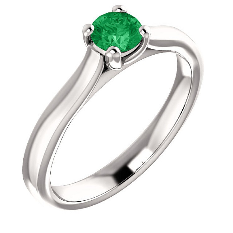 Gold engagement ring with Emerald 122100Sm