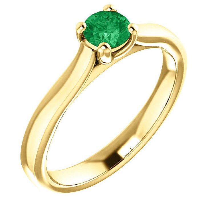 Gold engagement ring with Emerald 122100Sm