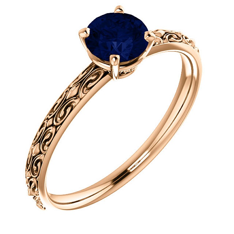 Engagement or anniversary ring i71618Sf in Gold with Sapphire