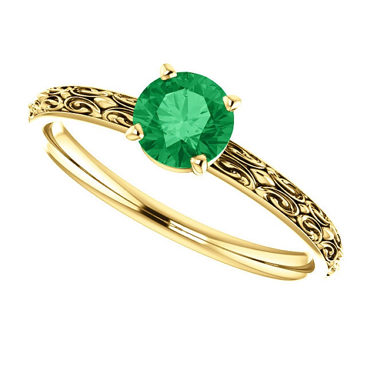 Gold Ring with Emerald i71618Sm