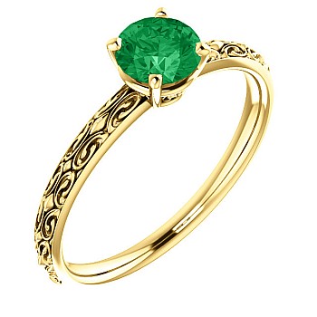 Gold Ring with Emerald i71618Sm