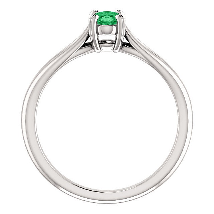 Gold Engagement Ring with Oval Emerald 71627SmO