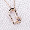 Heart Pendant with Chain in Gold or Platinum with Diamond pan1091