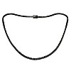 Gold Tennis Necklace with Black Diamonds col2180dn