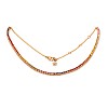 Gold Tennis Necklace with Colorless Diamond, Colored Sapphires and Rubies col2181