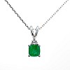 Gold pendant with Emerald Cushion and Colorless Diamonds pan2455smdi