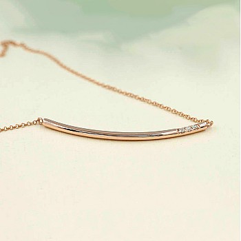 Gold Bar Pendant with Natural Diamonds pan560