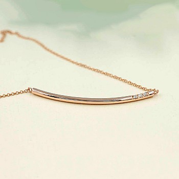 Gold Bar Pendant with Natural Diamonds pan560