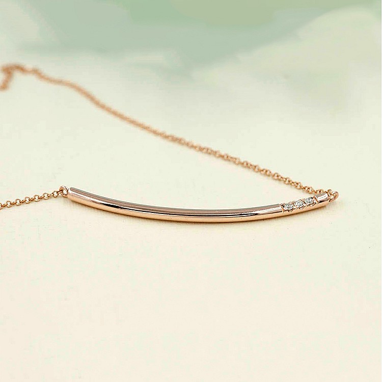 Gold Bar Pendant with Natural Diamonds pan560