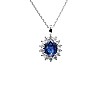 14k White Gold Entourage Pendant with Oval Sapphire and Colorless Diamonds pan055SfDi